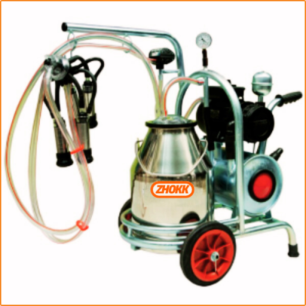 ZHOKK SINGLE PULSATOR DRY TYPE MILKING MACHINE, SINGLE-BUCKET, MOBILE, COMPACT, SERIES KHOZH – 30