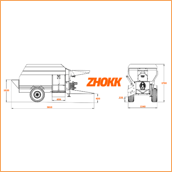 HORIZONTAL SINGLE AUGER FEED MIXERS ZHOKK, SERIES GABRIEL 2,5 M3