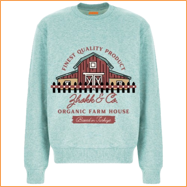 ZHOKK PREMIUM QUALITY SWEATSHIRT, SERIES ORGANIC FARM HOUSE