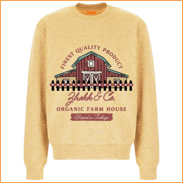 ZHOKK PREMIUM QUALITY SWEATSHIRT, SERIES ORGANIC FARM HOUSE