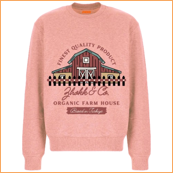 ZHOKK PREMIUM QUALITY SWEATSHIRT, SERIES ORGANIC FARM HOUSE