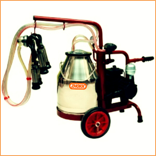ZHOKK SINGLE PULSATOR DRY TYPE MILKING MACHINE, SINGLE-BUCKET, MOBILE, COMPACT, SERIES KHOZH – 40