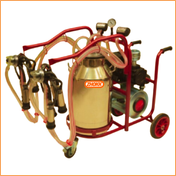 ZHOKK SINGLE PULSATOR DRY TYPE MILKING MACHINE, SINGLE-BUCKET, MOBILE, COMPACT, SERIES KHOZH – 30