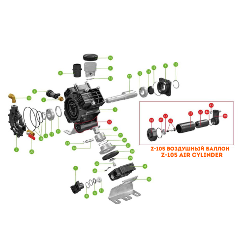 SPARE PARTS FOR SPRAYERS ZHOKK, PUMP Z-105